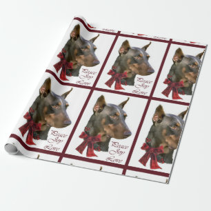 Papier Cadeau Noël Doberman Pinscher