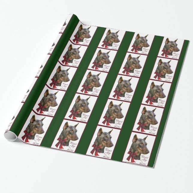 Papier Cadeau Noël Doberman Pinscher (Déroulé)