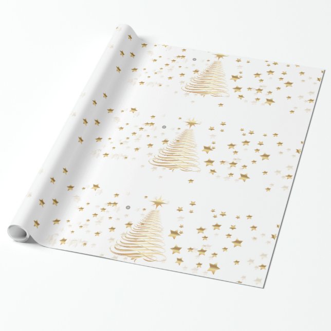 Papier Cadeau Noël doré (Déroulé)