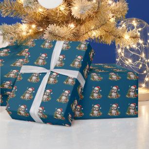 Papier Cadeau Noël du chien mignon Shih-tzu