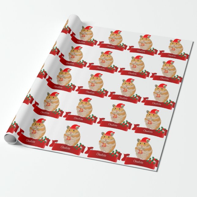 Papier Cadeau Noël du Hamster d'or (Déroulé)