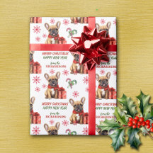 Noël du mignon Bulldog français