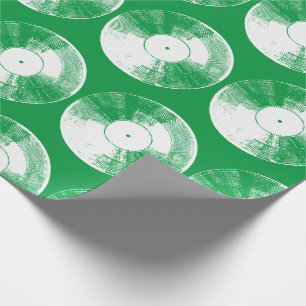 Papier Cadeau Noël du record de vinyle vert