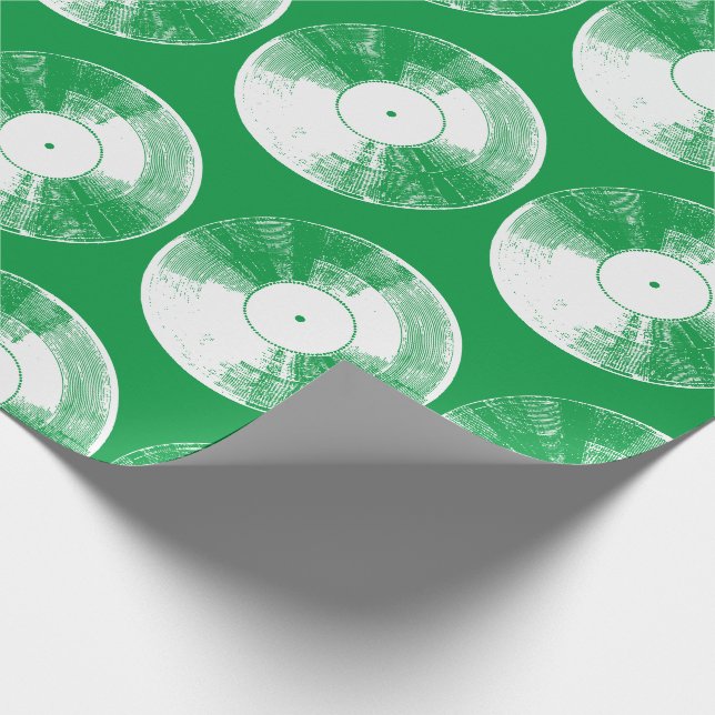 Papier Cadeau Noël du record de vinyle vert (Coin)