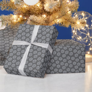 Papier Cadeau Noël Elegant Aquarelle Snowflakes Motif