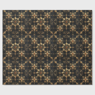 Papier Cadeau Noël Élégant - Noir