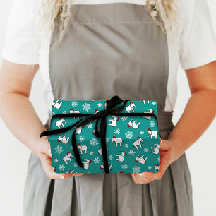 Papier Cadeau Noël Eléphant Blanc (Sarcelle)