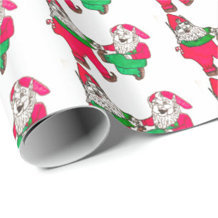 Papier Cadeau NOËL ELVES DANGEREUSES enveloppant du papier