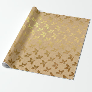 Papier Cadeau Noël en feuille d'or