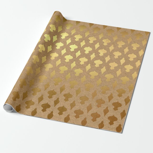 Papier Cadeau Noël en feuille d'or (Déroulé)