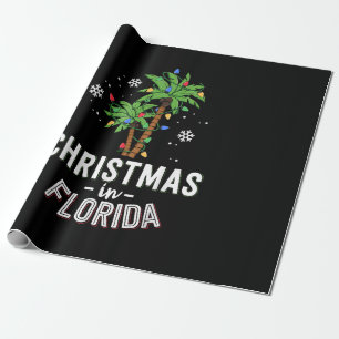 Papier Cadeau Noël En Floride Pont Les Palmiers Famille Va