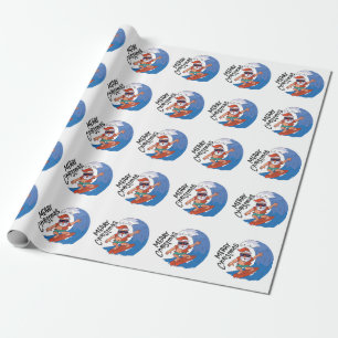Papier Cadeau Noël en juillet Card Classic Round Sticker Napki