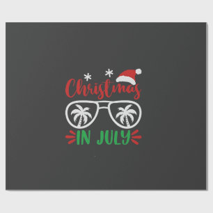 Papier Cadeau Noël en Juillet Funny Noël Père Noël Vacances été