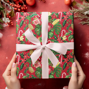 Papier Cadeau Noël en juillet Motif tropical