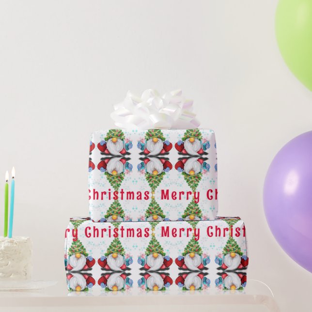 Papier cadeau Noël enrobé avec votre cadeau (Cadeaux de fête)