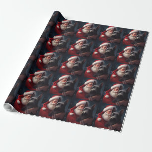 Papier Cadeau Noël festif écossais du Terrier Santa Claus