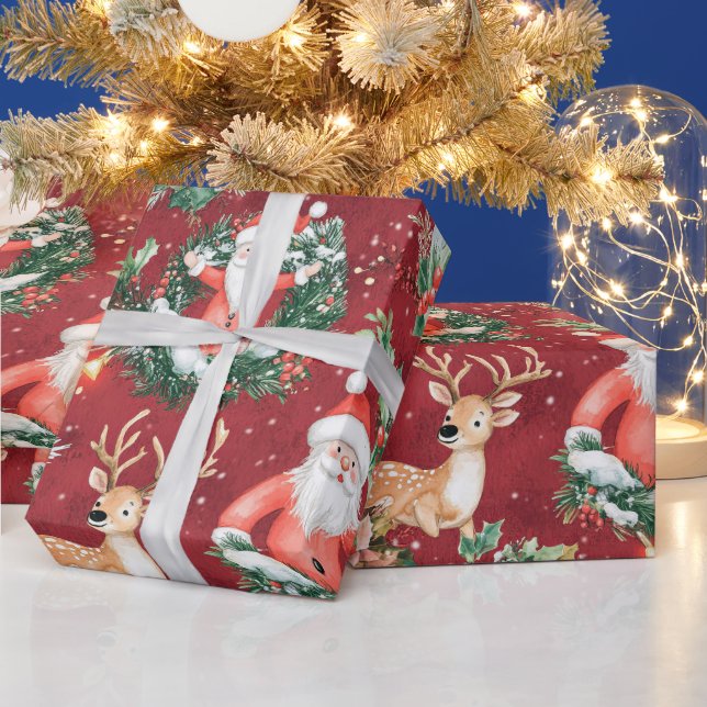 Papier Cadeau Noël Festif Père Noël (Vacances)