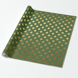 Papier Cadeau Noël feuille d'or et vert