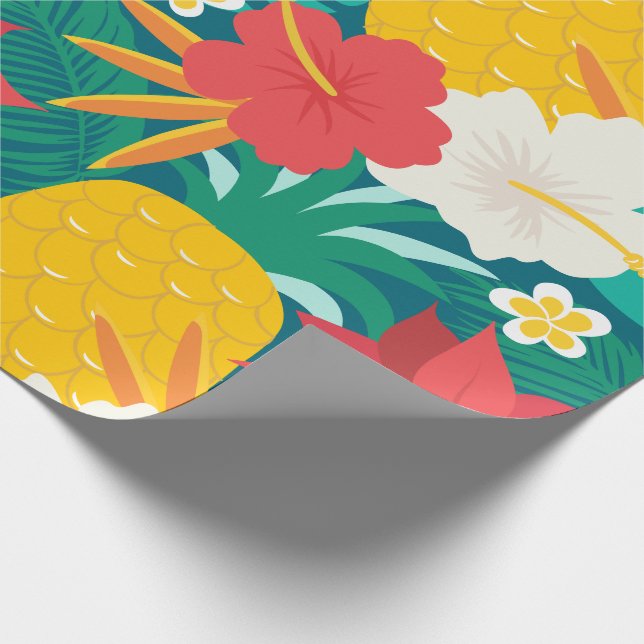 Papier Cadeau Noël floral hawaïen hawaïen (Coin)