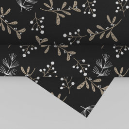 Papier Cadeau Noël floral rustique