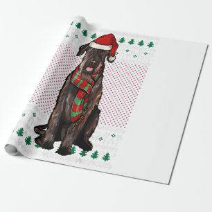 Papier Cadeau Noël Géant Schnauzer Chien Santa Hat Noël laid