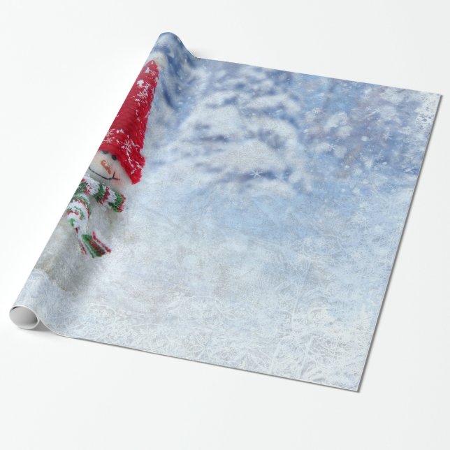 Papier Cadeau Noël gelé neige (Déroulé)