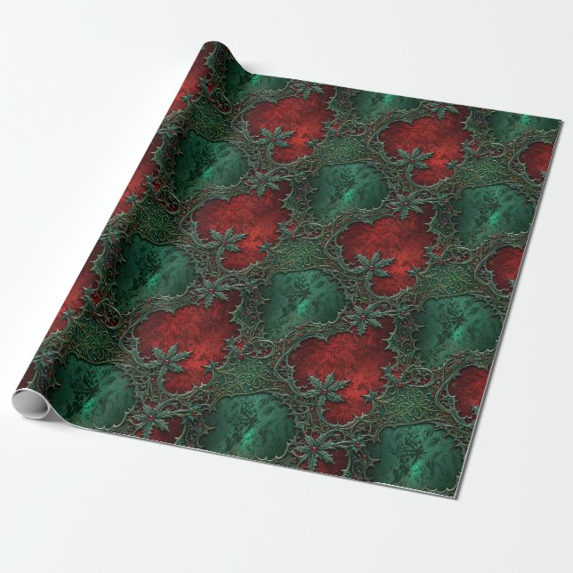 Papier Cadeau Noël Gîtes gothiques Grunge (Déroulé)