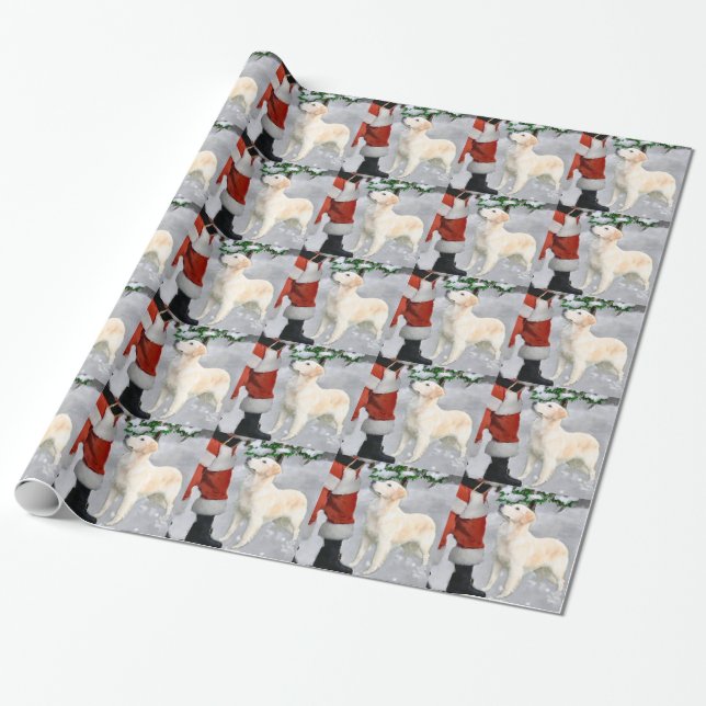 Papier Cadeau Noël Golden Retriever (Déroulé)