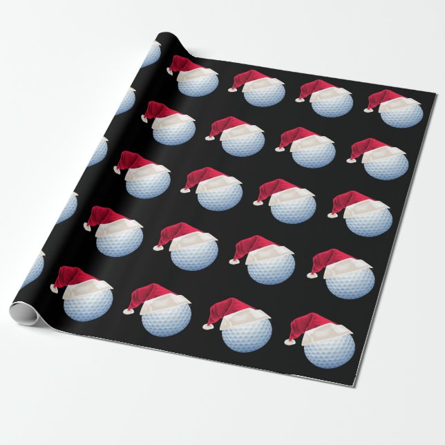 Papier Cadeau Noël Golf Funny Père Noël Holiday (Déroulé)