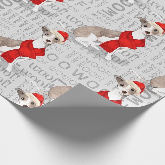 Papier Cadeau Noël Greyhound italien pour les Amoureux de les ch (Coin)