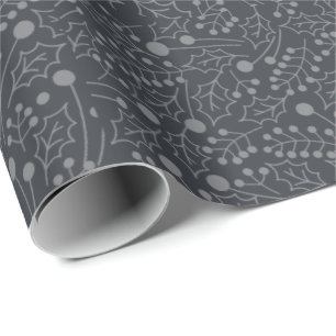 Papier Cadeau Noël gris et blanc parfait