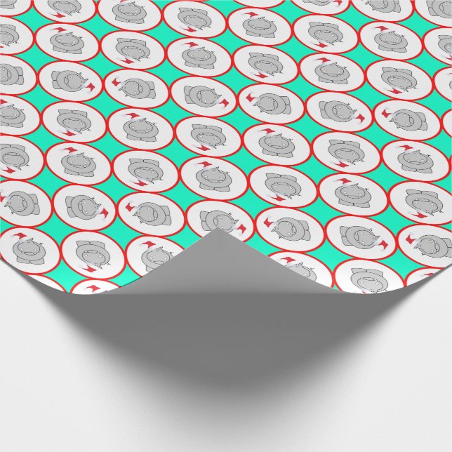 Papier Cadeau Noël heureux d'hippopotame (Coin)