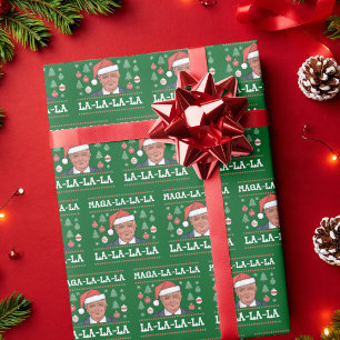 Papier Cadeau Noël Hilarié de Trump Maga La La La Ugly