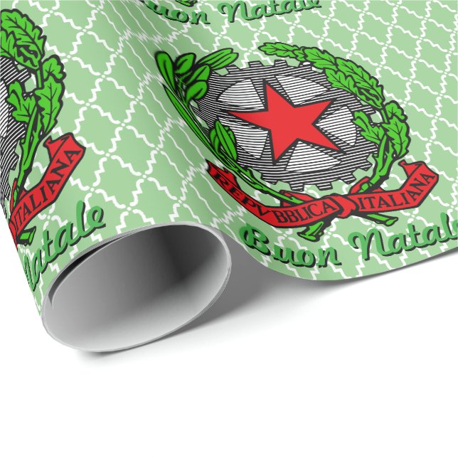 Papier Cadeau Noël italien de Buon Natale (Coin rond)