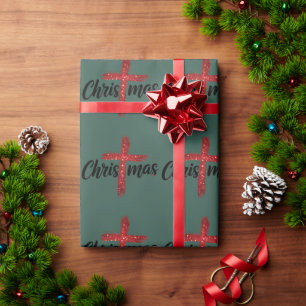 Papier Cadeau Noël Jésus Croix Foi chrétienne Religion