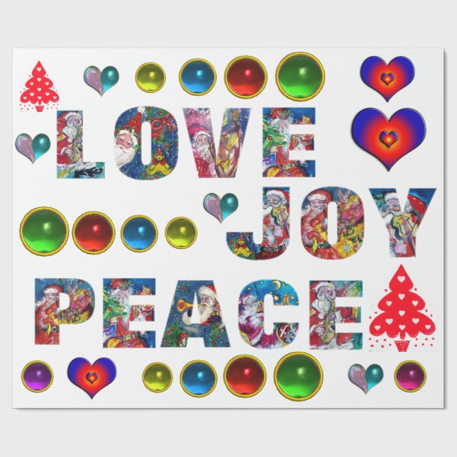 PAPIER CADEAU NOËL JOIE AIMER LA PAIX (Plat)