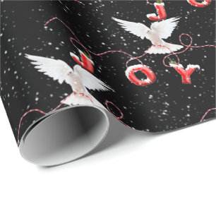 Papier Cadeau Noël Joie Dove et Snowflakes