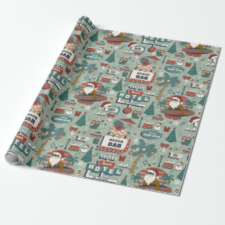 Papier Cadeau noël juillet route 25 plage tropical père noël noi