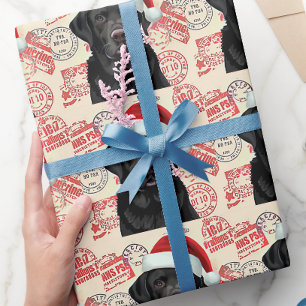 papier cadeau Noël labrador noir