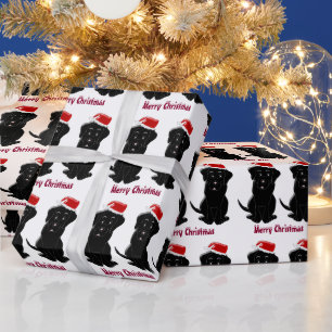 Papier Cadeau Noël Labrador noir