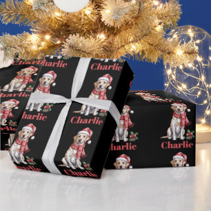 Papier Cadeau Noël Labrador Retriever Nom Personnalisé