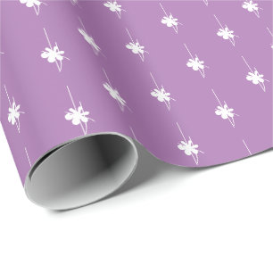 Papier Cadeau Noël lavande blanche flocon de neige cadeau mignon