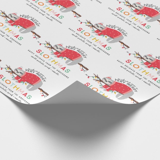 Papier Cadeau Noël lumineux de paresse d'amusement (Coin)