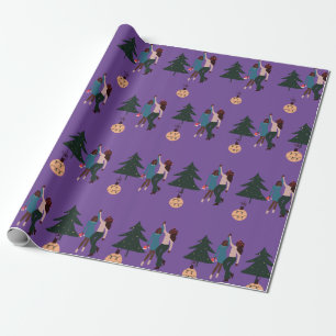 Papier Cadeau Noël magique de la fille noire