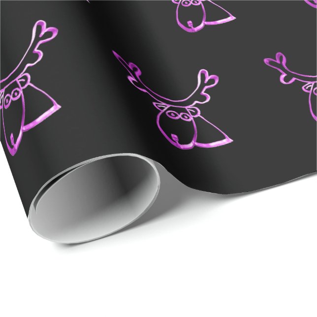Papier Cadeau Noël mignon d'aluminium de rose de Faux de motif (Coin rond)