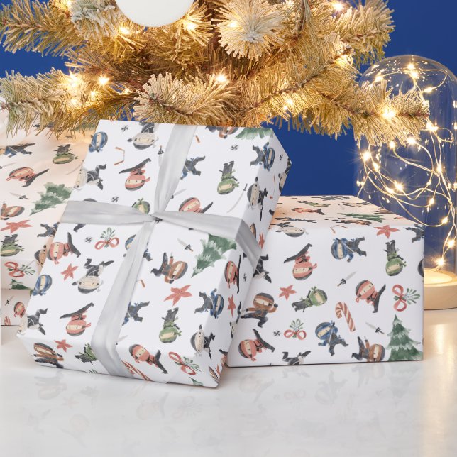 Papier Cadeau Noël mignon Ninja Guerrier Enfants Vacances (Vacances)