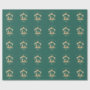 Papier Cadeau Noël moderne Nativité religieuse Mary & Joseph