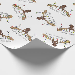Papier Cadeau Noël Moose Cute Amusant Animal de Noël