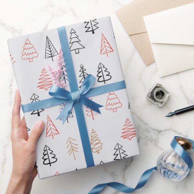 Papier Cadeau Noël Motif Pine Tree (Cadeaux)