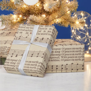 Papier Cadeau Noël Musique Paix sur Terre